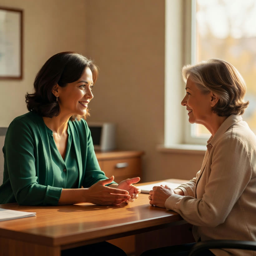 A caseworker supporting a family member
