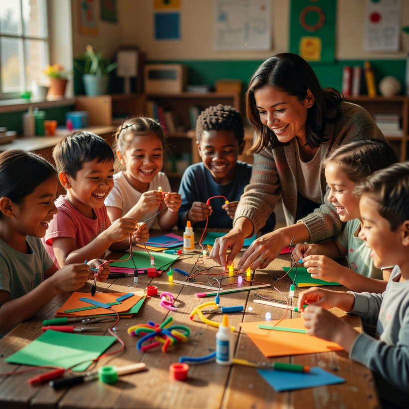 Children learning together in an after-school program