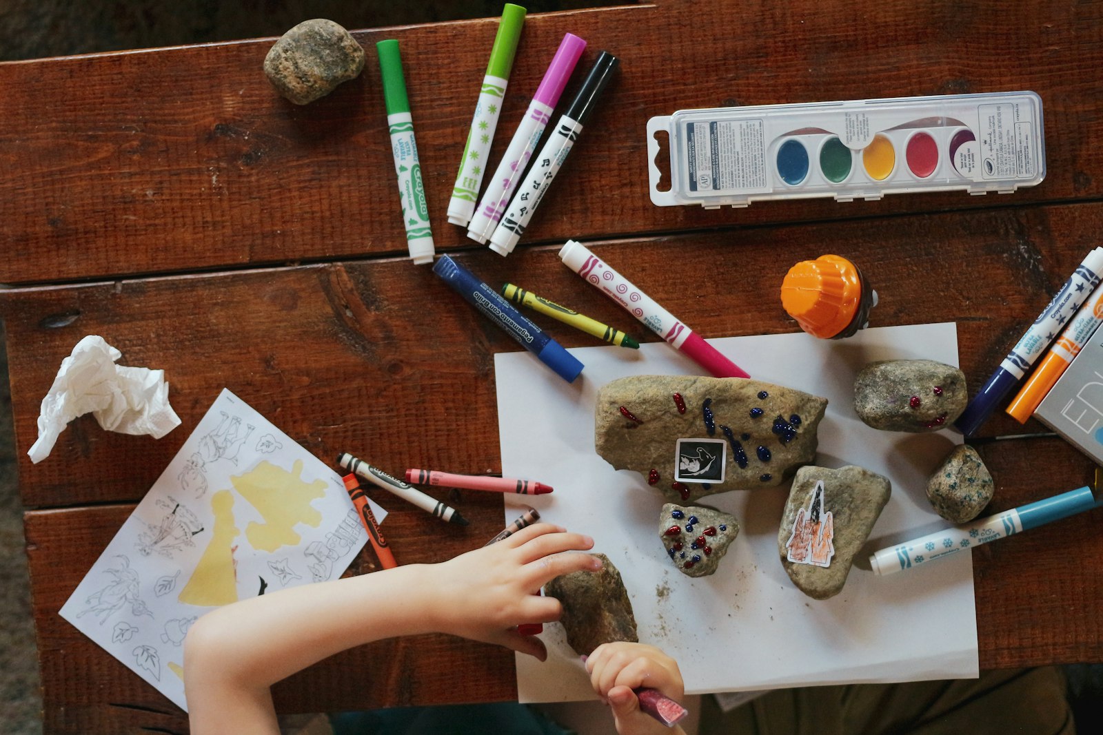Children doing a hands-on craft activity
